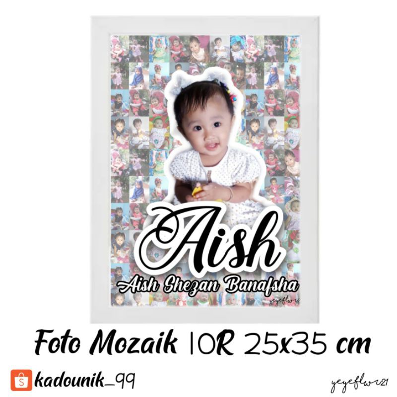 Kado Unik/ Hadiah nikah desain foto mozaik + cetak bingkai, kado wisuda, wedding, ulang tahun
