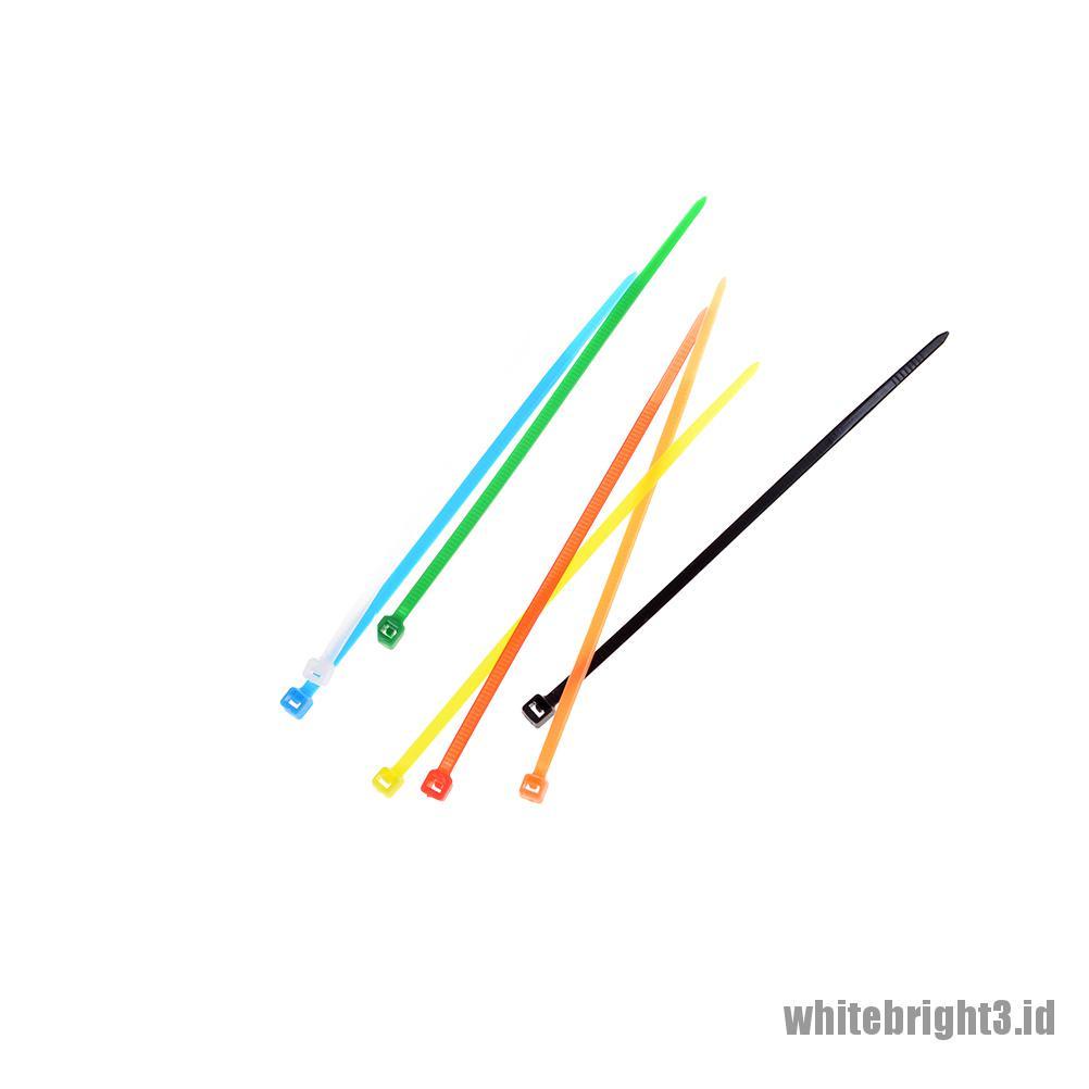 &lt; White3 &gt; 100pcs Tali Pengikat Kabel 3x100mm Bahan Plastik Nilon Warna-Warni