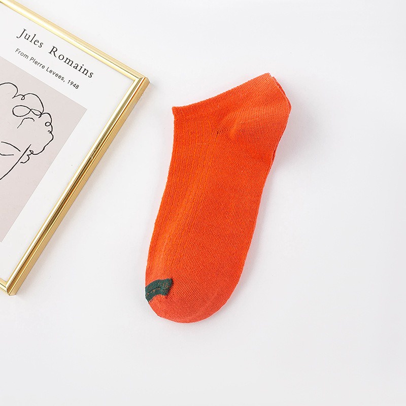 Kaos Kaki Ankle Pendek Lucu Tebal 1kg muat 86pcs Motif Brown Import Lembut GANNISE KK0002-KK0009 ORANGE