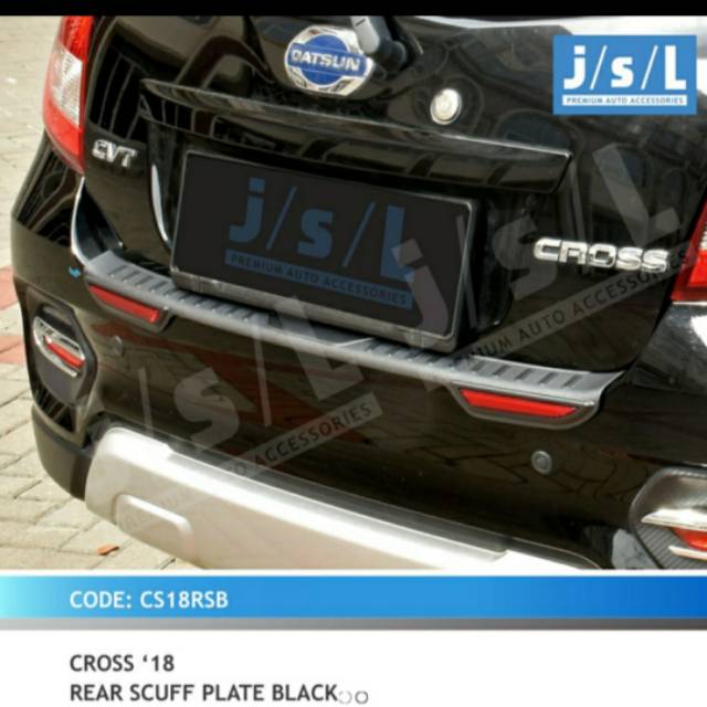 Sillplate belakang Datsun cross/ rear scuff plate black jsl