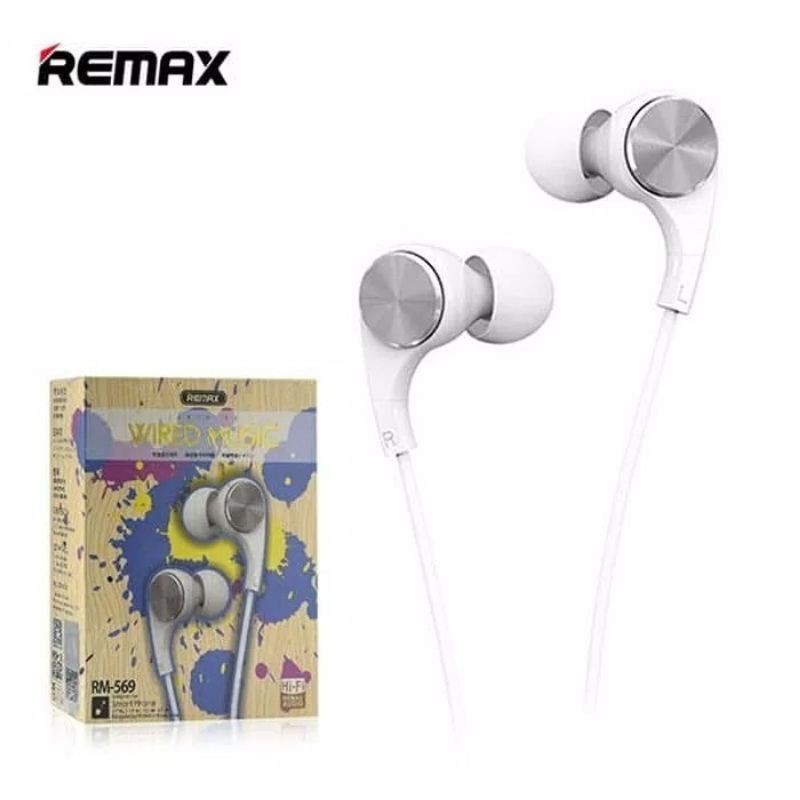 EARPHONE HANDSFREE SUPER BASS REMAX ORIGINAL 100% Remax Earphone Wired Music RM569 HEADSET