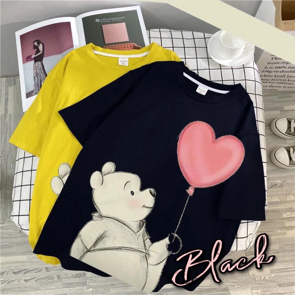 VS GG - ASLI JUMBO baju atasan KAOS JUMBO - big size POOH LOVE - konveksimurah