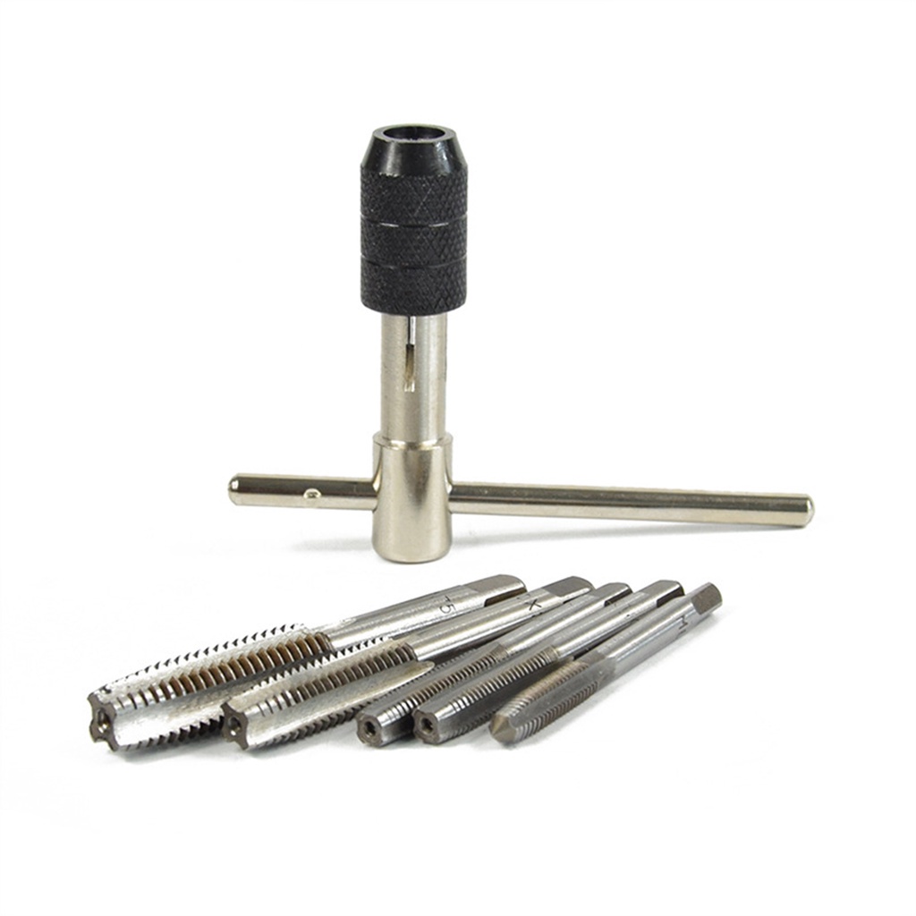 Set Mata Bor Alat Pembuat Drat Ulir Baut Tapping Drill Hand Tap Hand Tap &amp; Hand Screw Thread Metric Plug Tap M3-M8