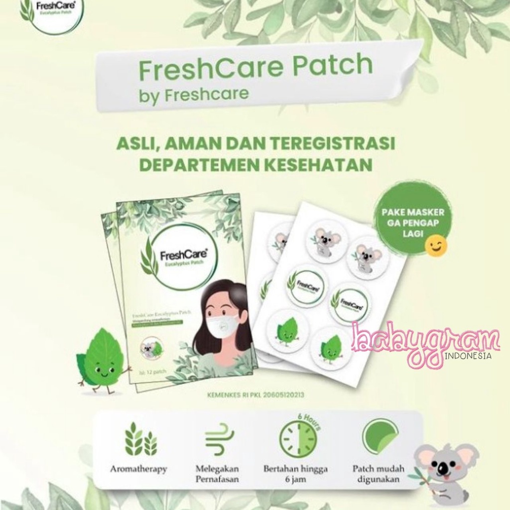 Freshcare PATCH Eucalyptus Patch isi 12 Fresh Care Essensial Oil untuk Masker
