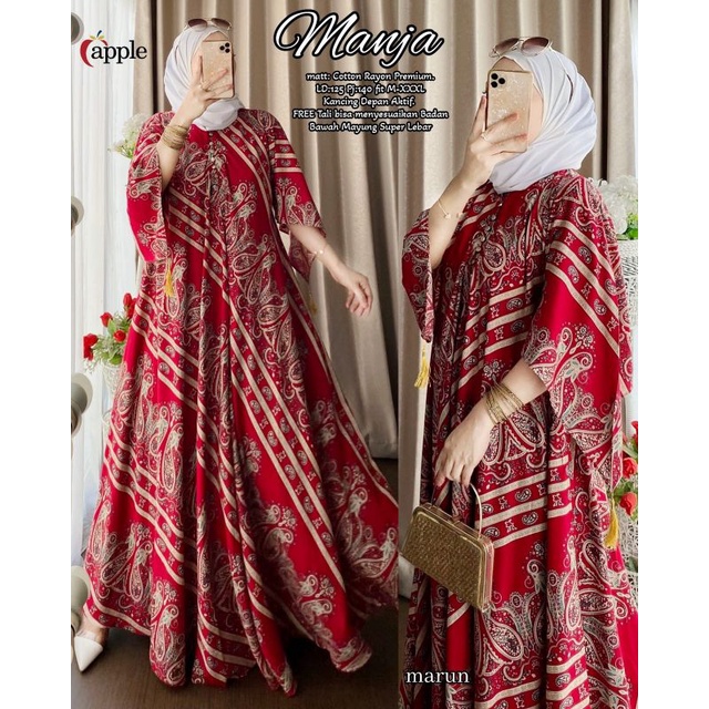 Manja GAMIS Rayon Terbaru Gamis Wanita Gamis Dewasa Gamis umbrella Gamis Busui Gamis LD 125 Cm gamis