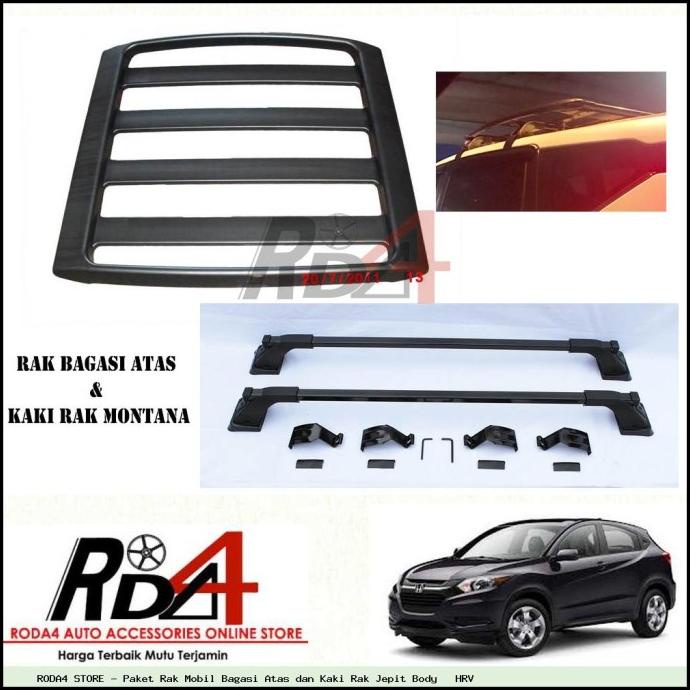Paket Rak Mobil Bagasi Atas dan Kaki Rak Jepit Body   HRV rod4 Murah