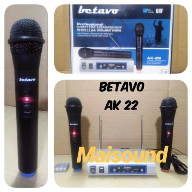 MIC WIRELESS BETAVO AK22 MICROPHONE AK 22 HANDHELD PEGANG