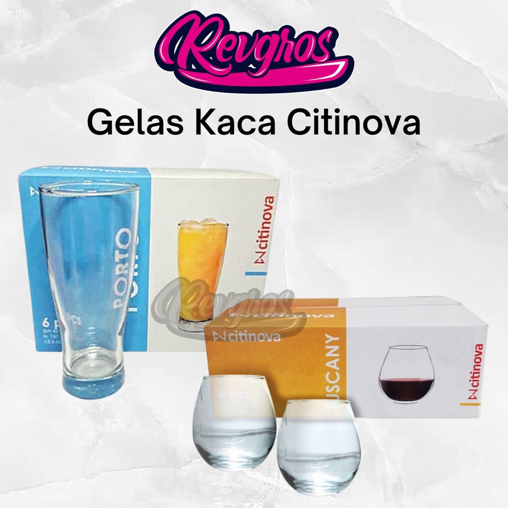 GELAS KACA SET ISI 6 PCS CITINOVA PORTO / SATU SET GELAS KACA TINGGI ISI 6 PCS / GELAS KACA TEBAL IS