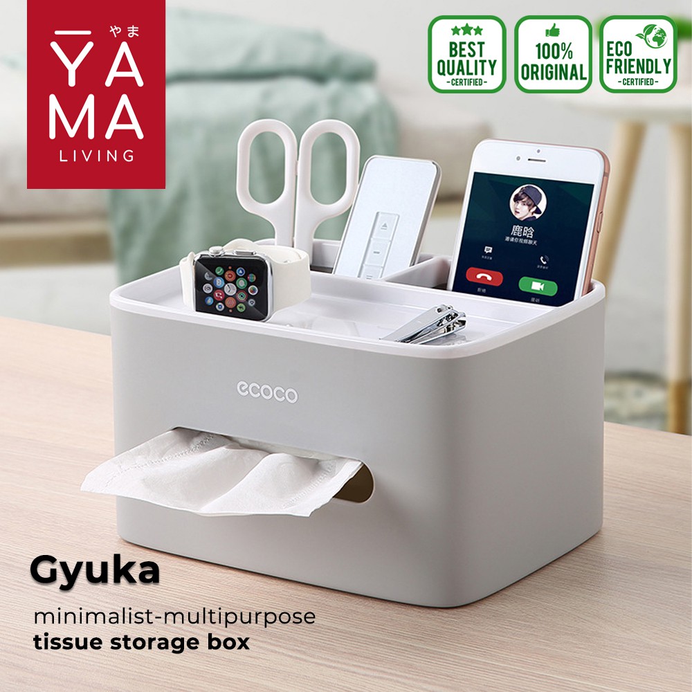 YAMA GYUKA Storage Tissue Box Kotak Tempat Tisu Penyimpanan Multifungsi