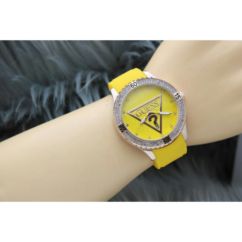 jan tangan wanita/cewek GUESS KUALITAS PREMIUM strap rubber free batrai cadangan PLAT WARNA
