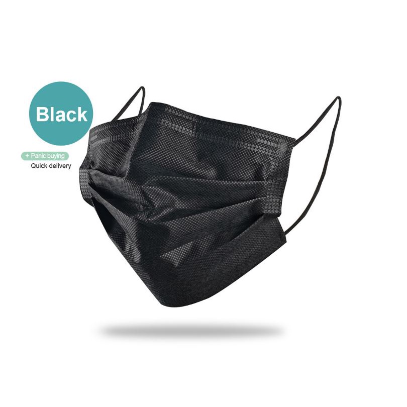 MASKER HITAM 3PLY isi 50pcs - EARLOOP CHASA 3PLY 50pcs - Variasi Warna - isi 50 pcs Hitam