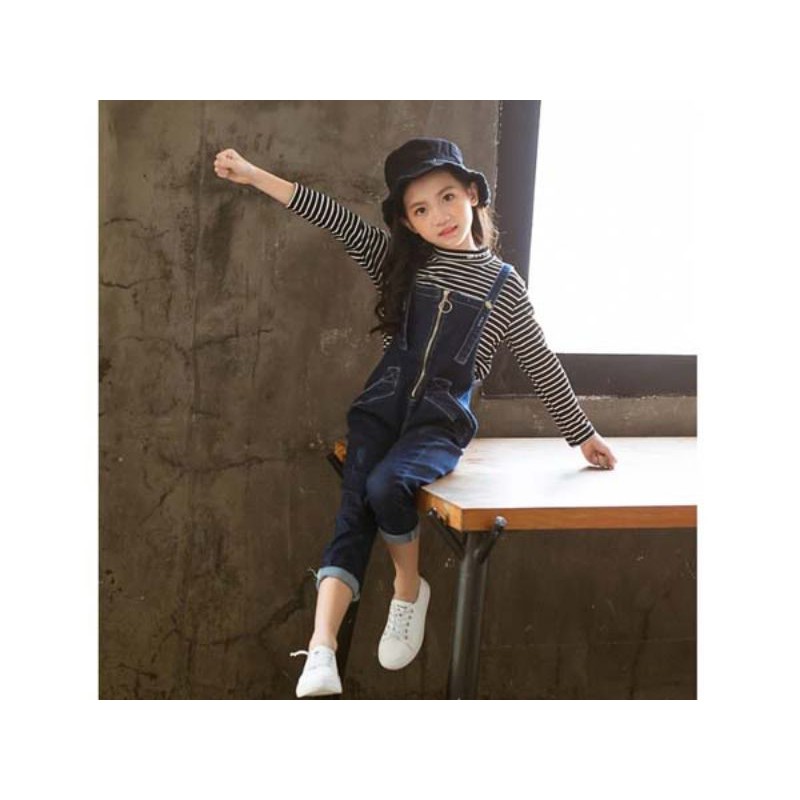 (4-9th)overall jeans anak perempuan,overall anak cewek,baju kodok anak remaja perempuan