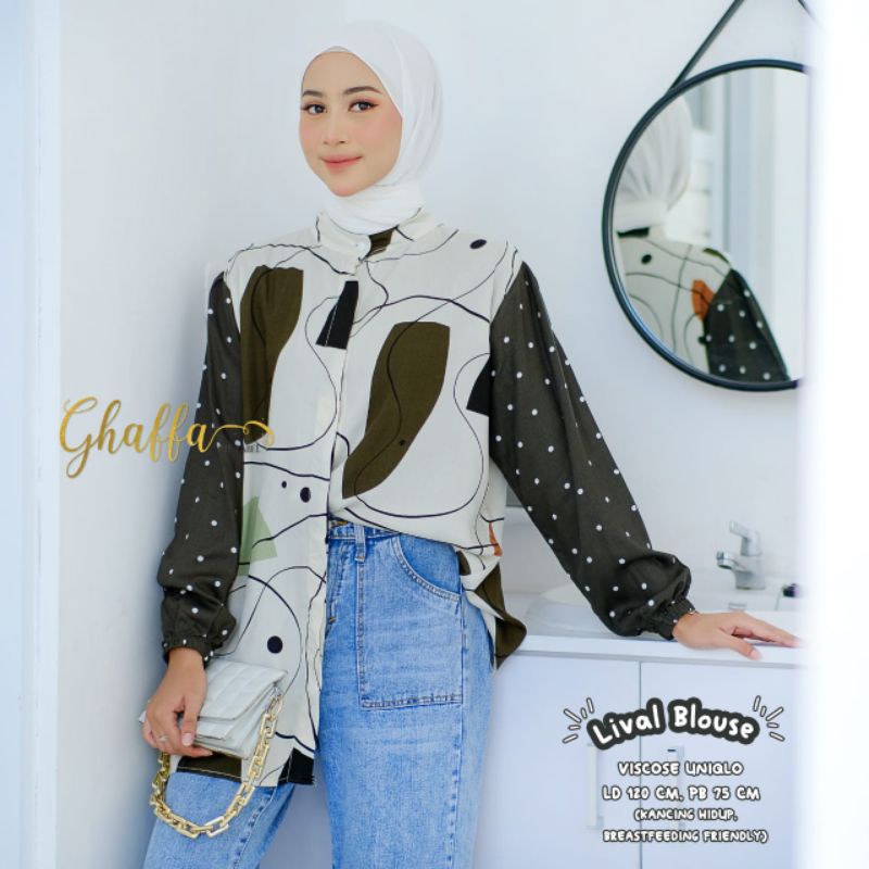 LIVAL BLOUSE BY GHAFFA THE LABEL (BLOUSE MOTIF MUSLIMAH) Blouse wanita rekomended