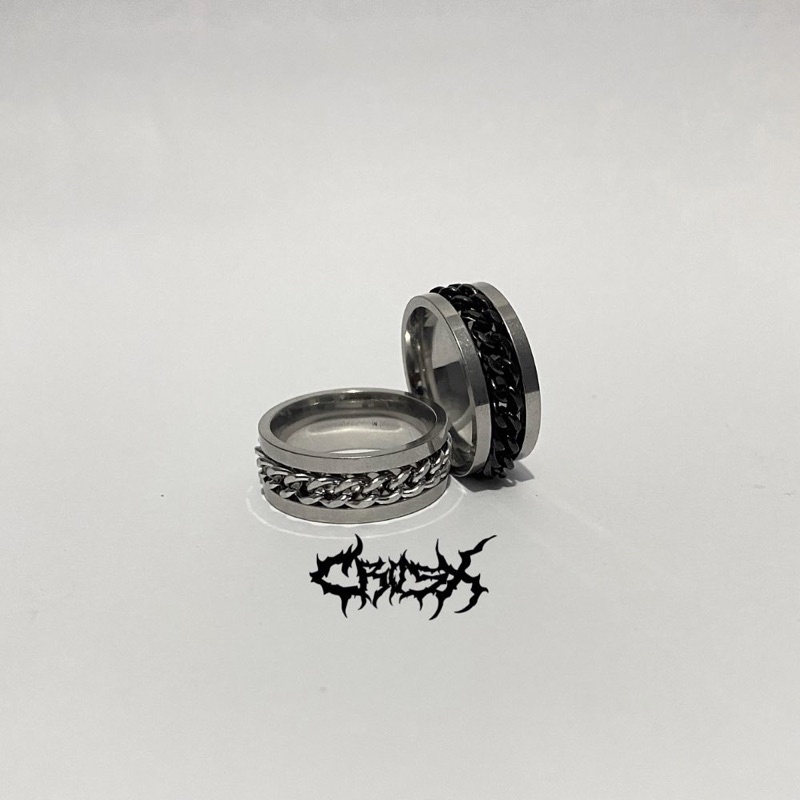 CHAIN RING / CINCIN RANTAI / SPINNER CHAIN RING / SPINNING CHAIN RING / SPIN CHAIN RING / CINCIN BERPUTAR ROTATE RING ROTATABLE RING COUPLE RING CINCIN COUPLE AESTHETIC RING CINCIN AESTHETIC CINCIN TITANIUM CINCIN STAINLESS CINCIN PRIA CINCIN WANITA