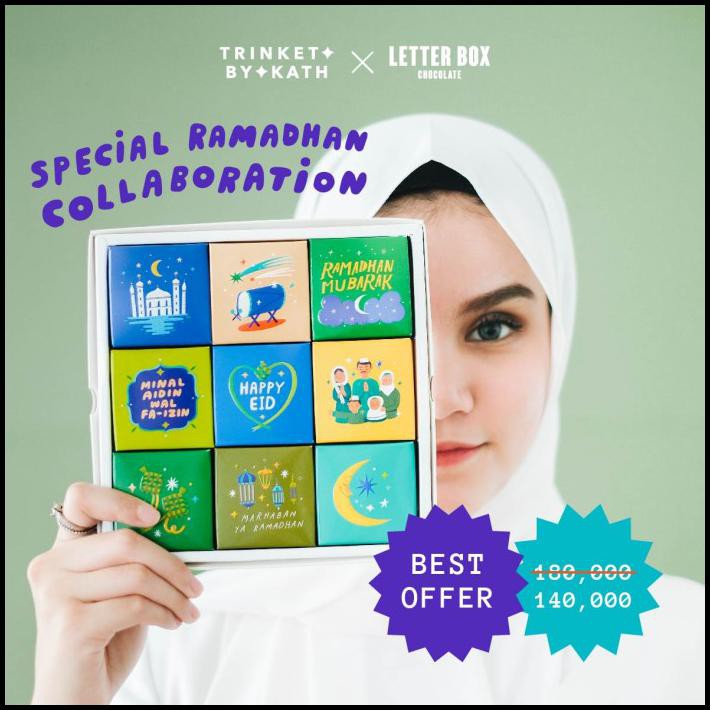 

3X3 Chocolate Letter Box X Trinket / Coklat Hampers Ramadan / Lebaran