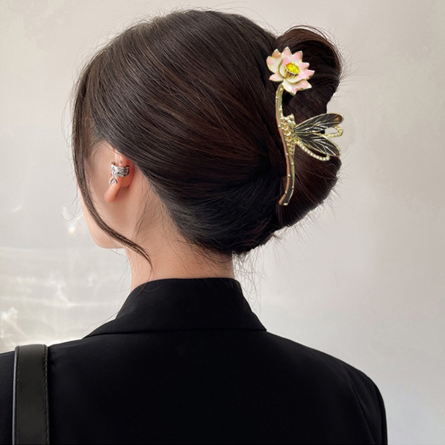 Jepit Rambut Ponytail Bentuk Bunga Aksen Mutiara Bahan Alloy Gaya Korea Untuk Wanita