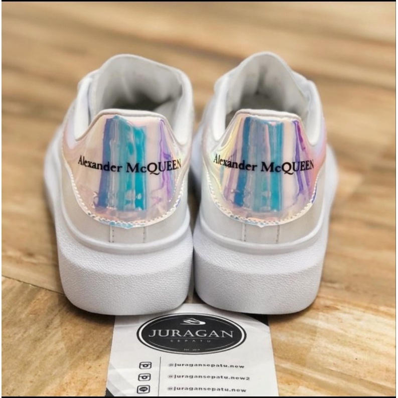 Alexander McQueen Leather Sneakers &quot;White Holographic&quot;