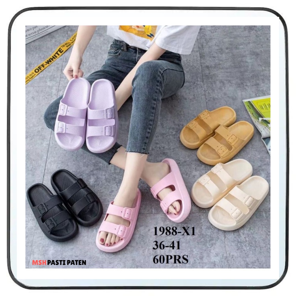 SANDAL BALANCE SANDAL JELLY WANITA DEWASA SLOP BAN DUA SIMPLE 1988 UKURAN 36-41