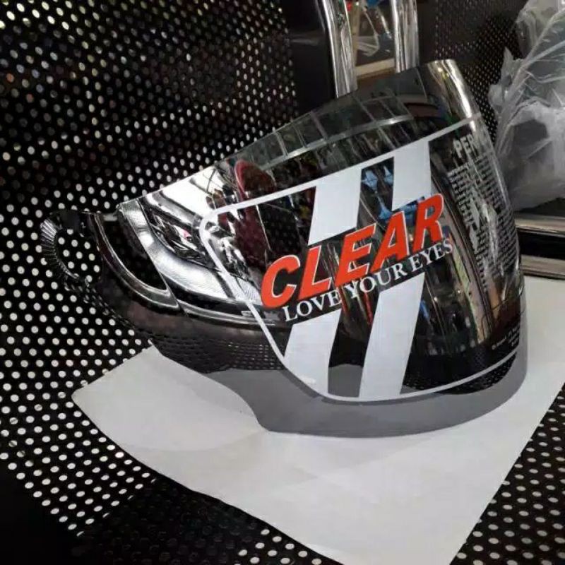 Kaca silver &amp; pelangi helm ink cx22 cx25 cx 390 kyt forza romeo, kyt venom bmc 550 ori merk clear