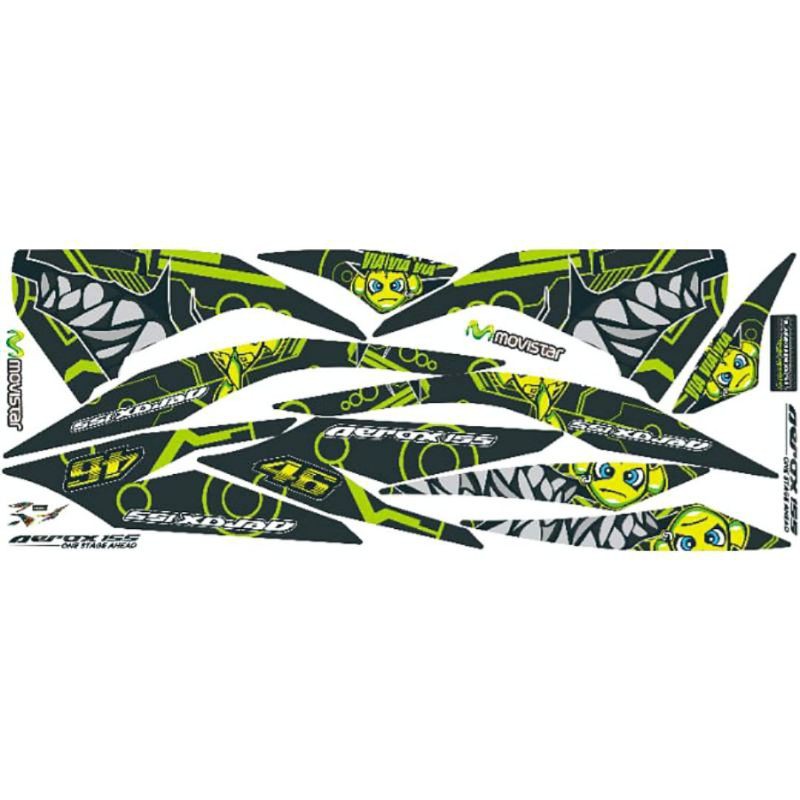 Striping Aerox 155 Variasi Yamaha Sticker Stiker Skotlet Lis Motor Lis Body Lis