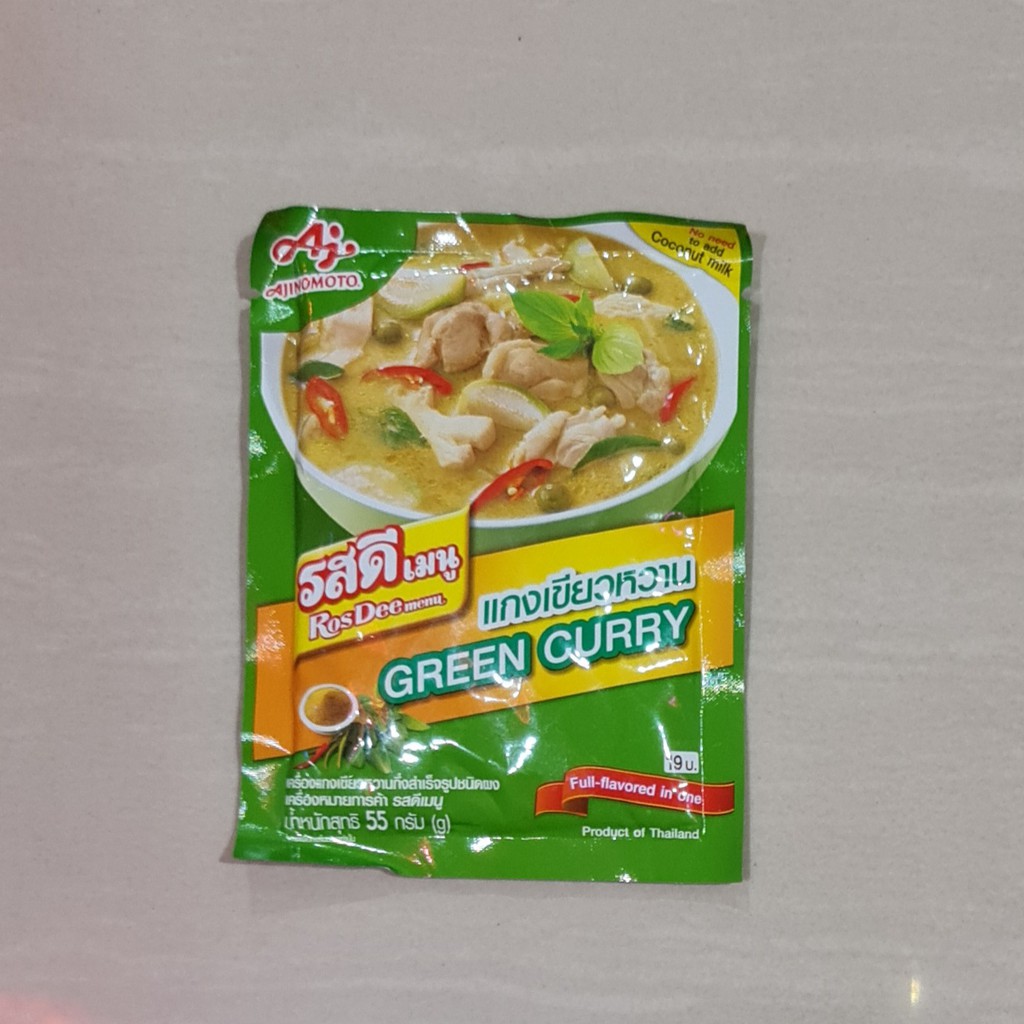 Bumbu Ajinomoto Rosdee Green Curry / Kari Hijau Thailand 55 Gram