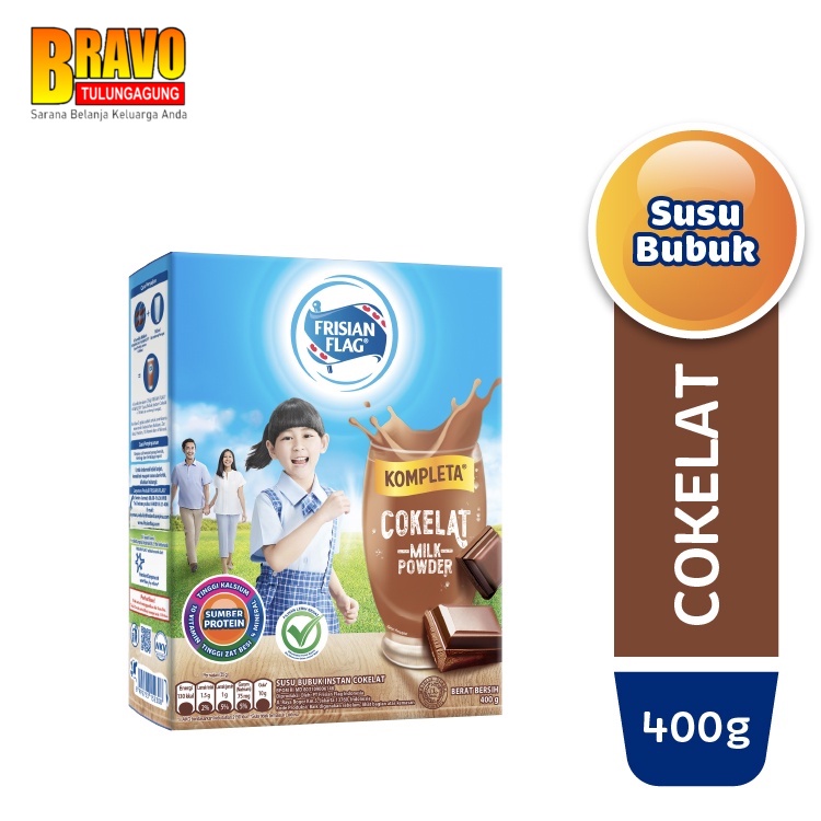 

Bravo Supermarket -Susu Bubuk Frisian Flag KOMPLETA Cokelat 400 G