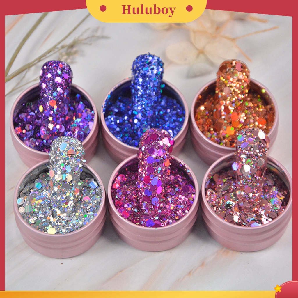 Huluboy Huluboy♡ Sequin Glitter Bentuk Hexagon Ultra Tipis Untuk Dekorasi Nail Art Charms