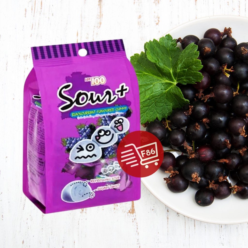 Permen Asam Kunyah Lot 100 Sour+ Gummy Candy Import Rasa Buah