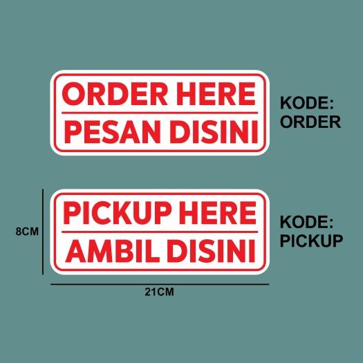 Cutting Sticker Order Here Pickup Here Pesan Disini 21cm Oracal