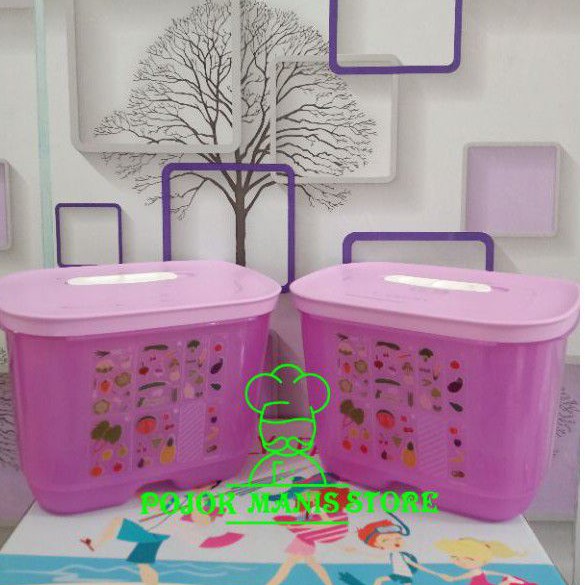 Wadah sayur vensmart tupperware 1,8 liter ungu