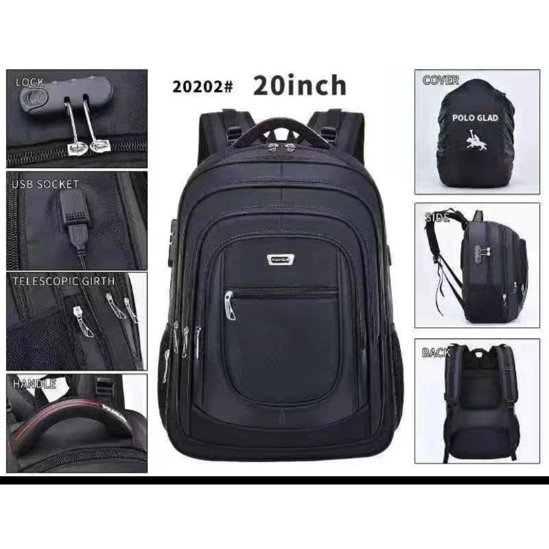 POLO GLAD Tas Ransel Kode Kombinasi ORIGINAL Import - Ransel Kerja / Ransel Traveling /Mudik