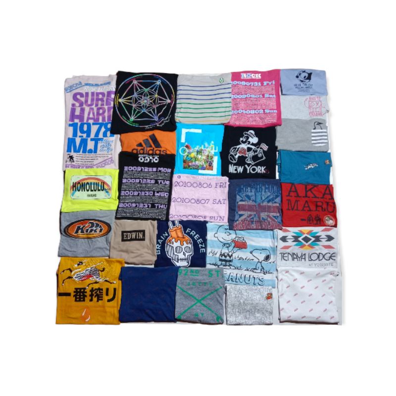 borongan baju kaos 26 pcs second bekas preloved