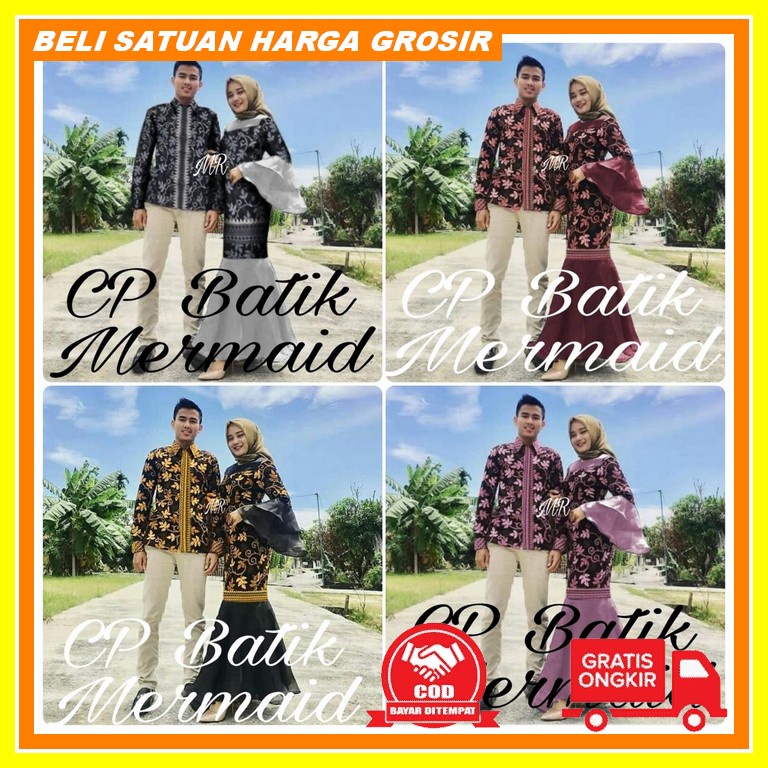 Gamis Couple Dress Lamaran Kebaya Tunangan Baju Couple Kondangan Baju  Couple Cp Batik Mermaid Mr