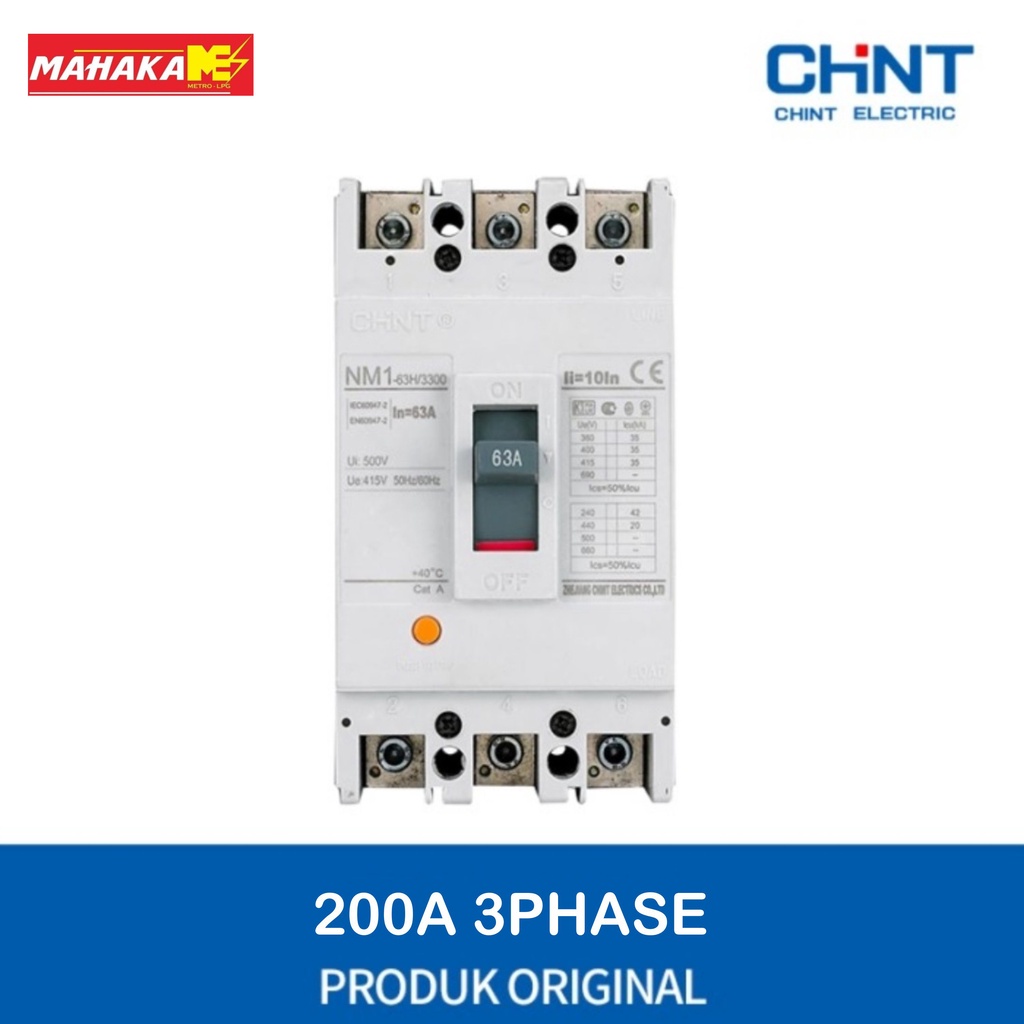 Mccb 200 Ampere 200A 3P Chint