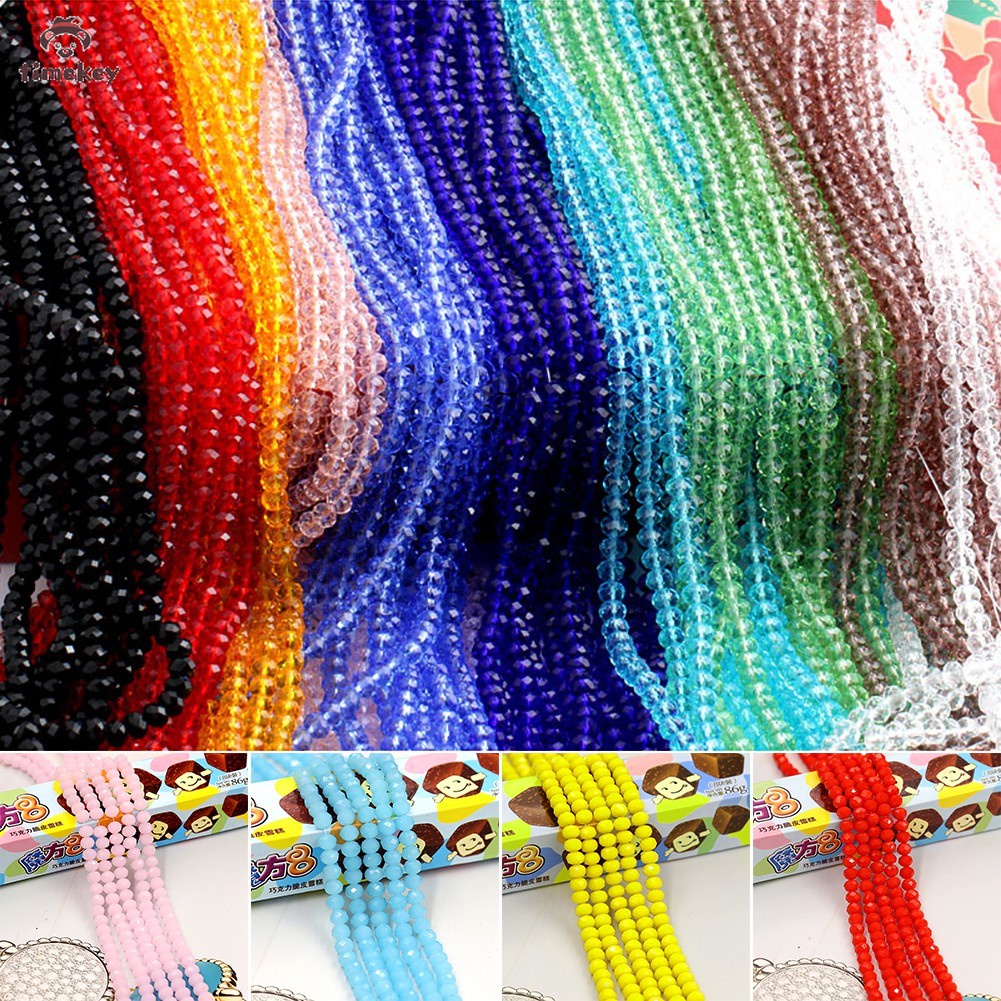 【TK】 6mm Multi colors Crystal Faceted Rondelle Glass Beads Bracelet Necklace DIY Jewelry Making Accessories