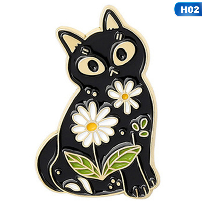 Bros Pin Enamel Desain Kartun Hewan Hutan Rubah Kucing Beruang Landak Untuk Hadiah Anak