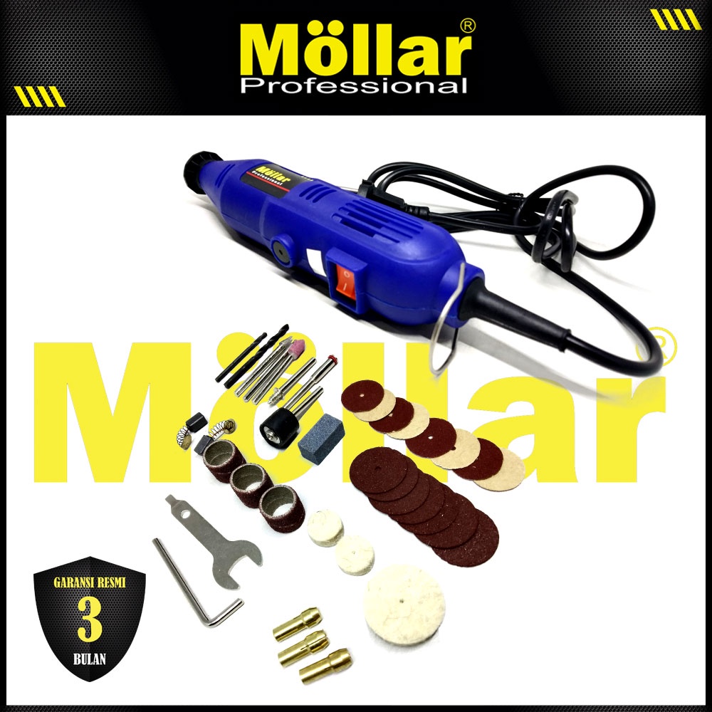 [PAKET] MOLLAR MG005 Mini Grinder Blister Set &amp; Mata Bor Tuner 72 Pcs Original