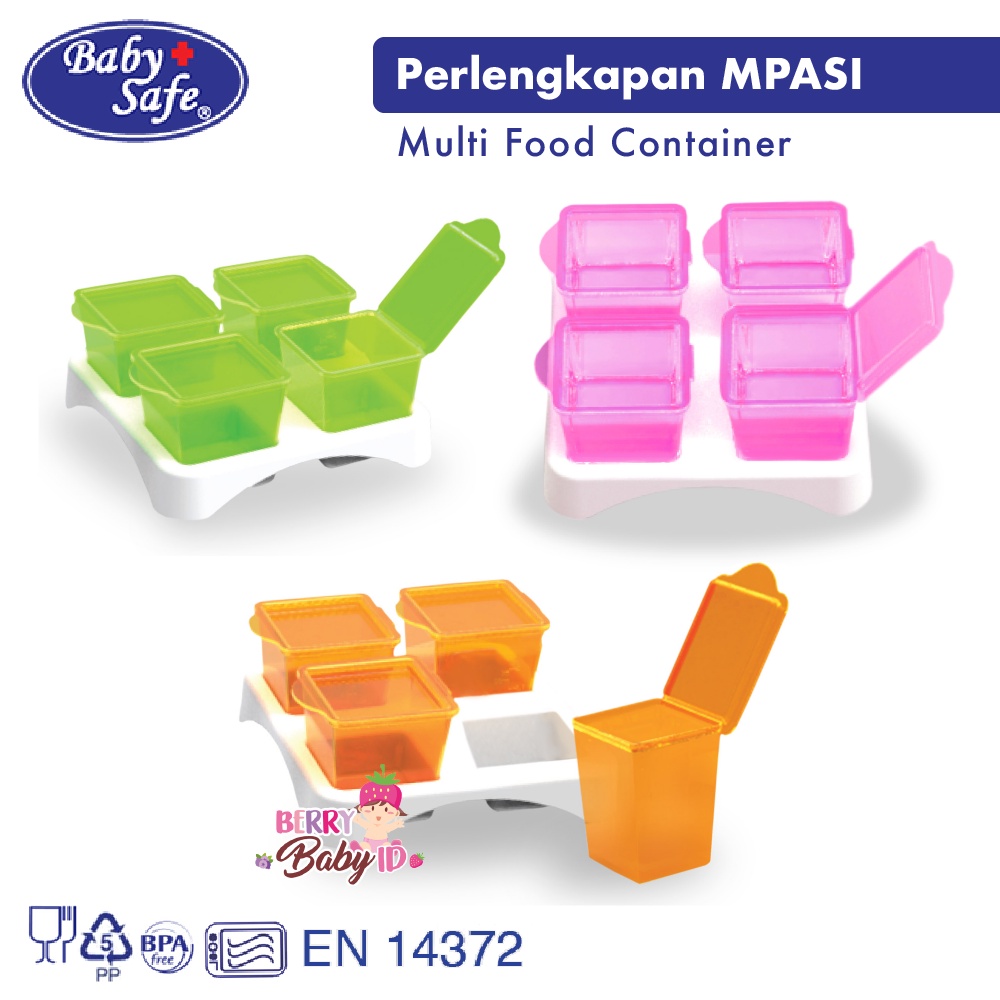 Baby Safe Multi Food Container Wadah Kontainer Tempat Penyimpanan Makanan MPASI Bayi BBS029 Berry Mart