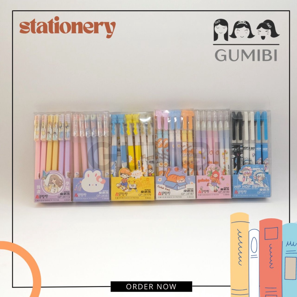 

12 PCS PULPEN HAPUS ERASABLE PEN BOLPEN AJAIB PENA TINTA HITAM MURAH