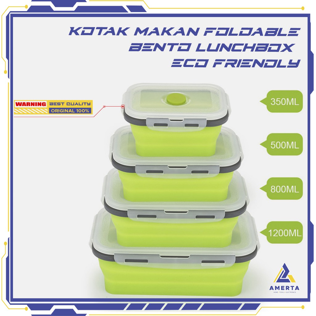 Kotak Makan Foldable Healthy Bento Lunch Box Eco Friendly 800ml