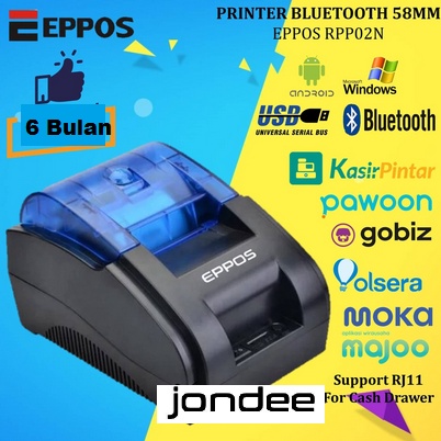 Bluetooth Printer Thermal USB 58mm EPPOS RPP02 Print resi shopee marketplace online