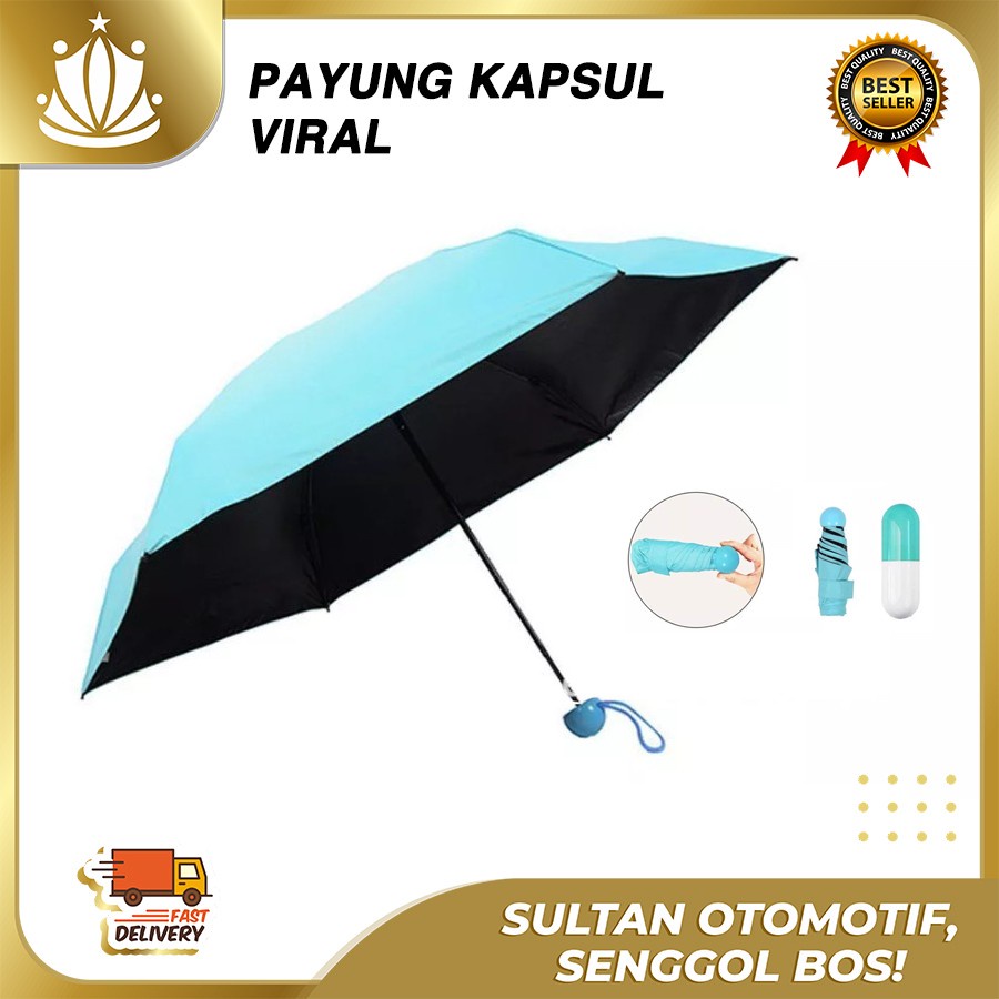 Payung Lipat Motif Kapsul Melindungi Panas Matahari Sinar UV dan Waterproof Anti Air BERKUALITAS