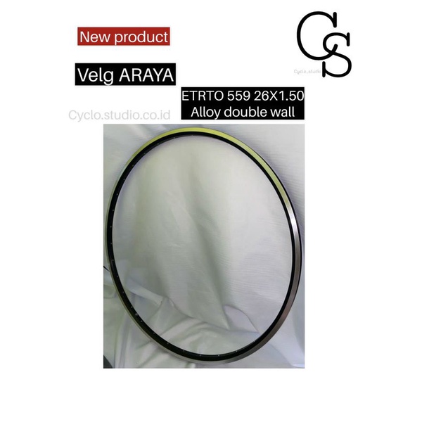 Rims Velg Sepeda MTB Araya TM650 Double Wall 26 Inch 36 Hole Alloy