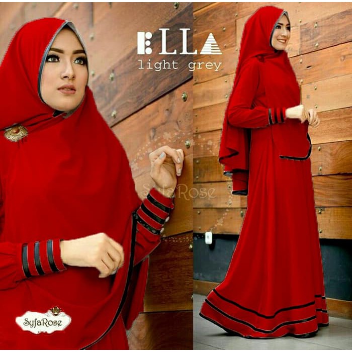 Syfa Syari | Pakaian Muslim Wanita| Dress Gamis Merah Cabe Xl -Ks