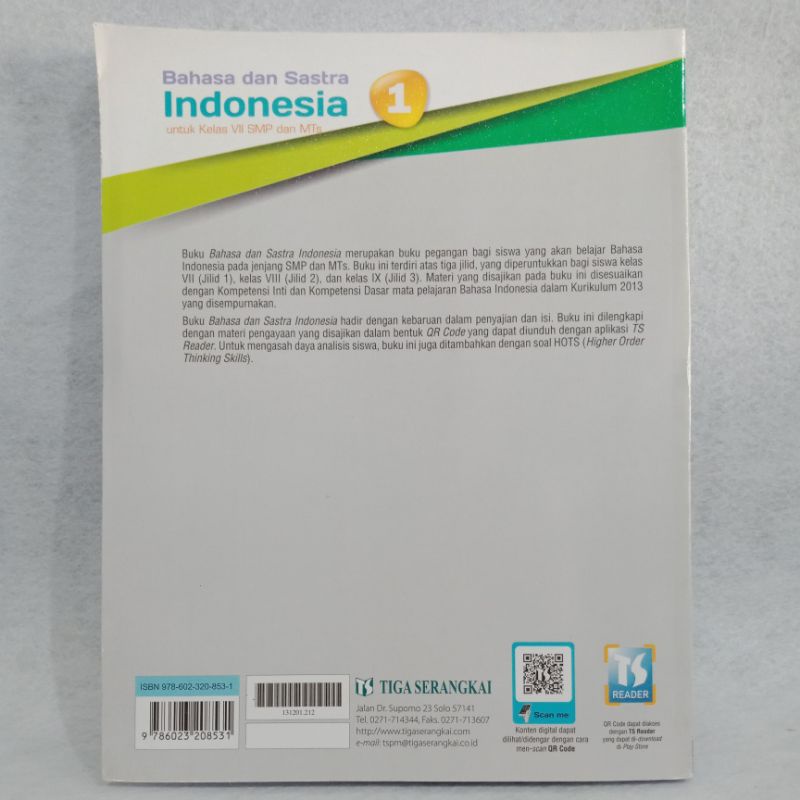 Buku Bahasa dan Sastra Indonesia Kls.7 SMP PLATINUM