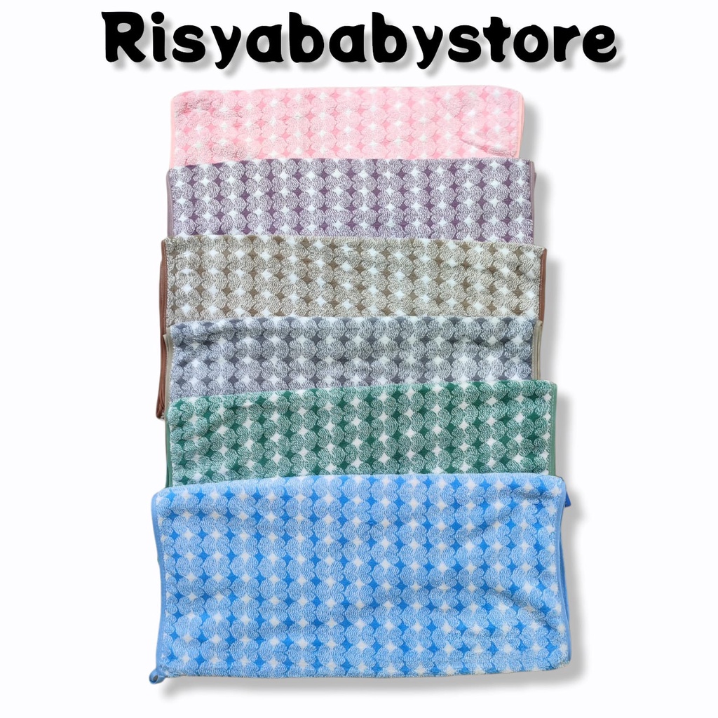 Handuk Bayi Microfiber Premium Motif Zigzag atau Salur ukuran sedang dan jumbo/ Handuk Anak premium