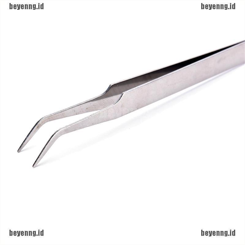 Bey 2pcs Pinset Stainless Steel Untuk Mengambil Bulu Mata Palsu / Nail Art