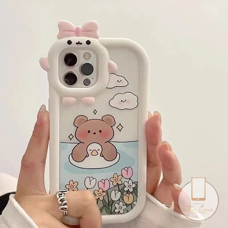 Soft Case Untuk Samsung A04 A32 A52 A12 A14 A22 A04s A04E A03s A13 A03 A73 A53 A50 A02s A51 A23 A50s A21s A52s A71 A11 A33 M22 Lensa Monster Lucu Renang Beruang Shockproof Bumper Case