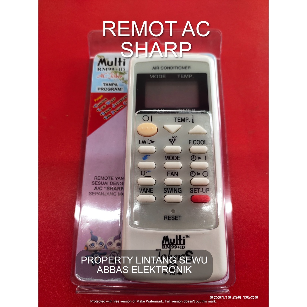 REMOT AC SHARP REMOT CONTROL AIR CONDITIONER SHARP