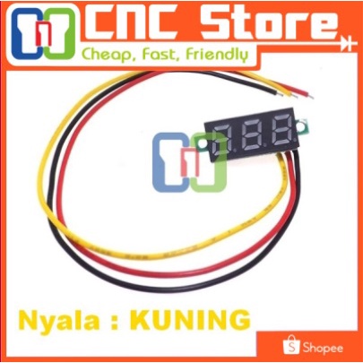 [DSP-0034K] 0.28 Inch 0-100 Volt DC Mini Digital Voltmeter KUNING 0,28 "